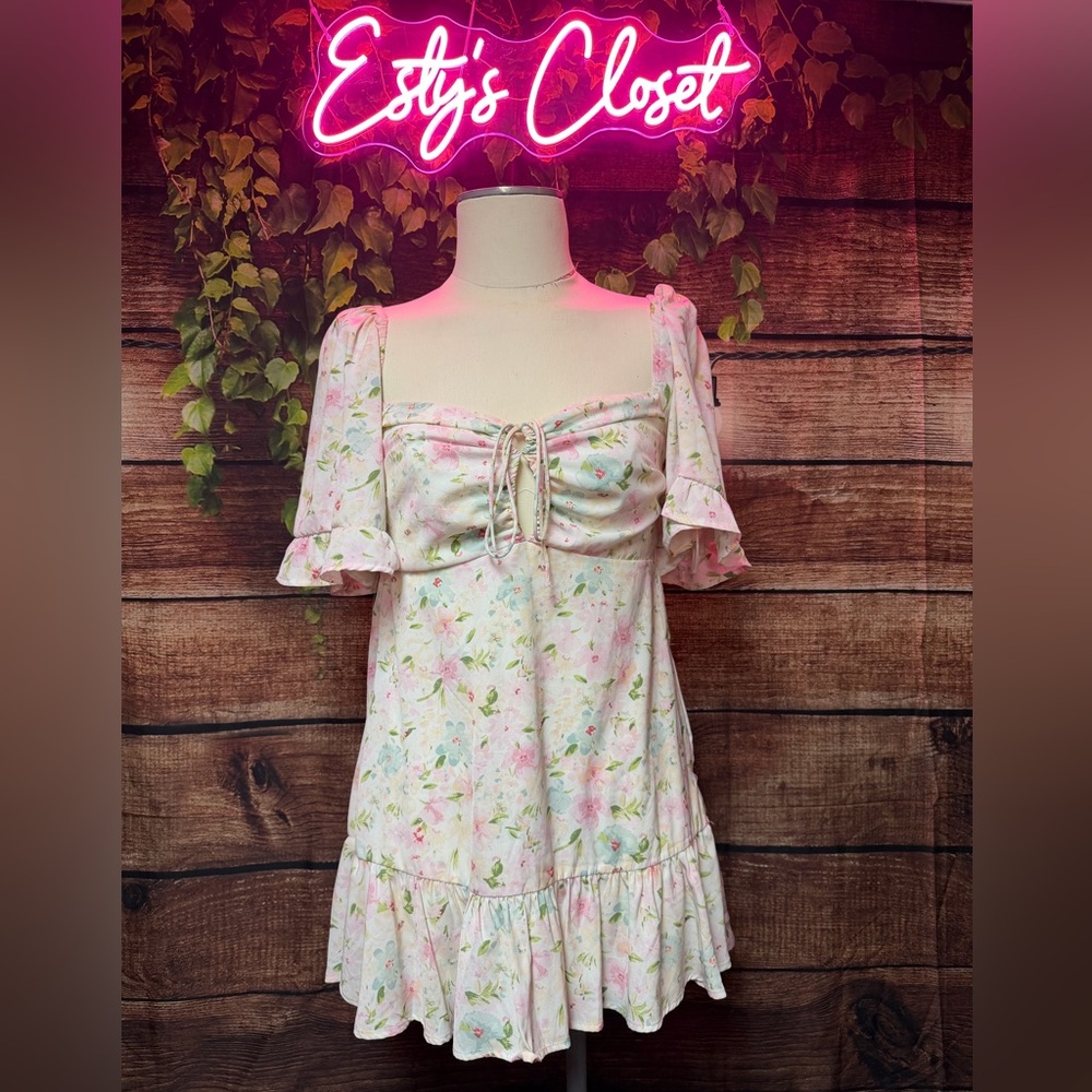 Abercrombie & Fitch Floral Pink and Green Dress